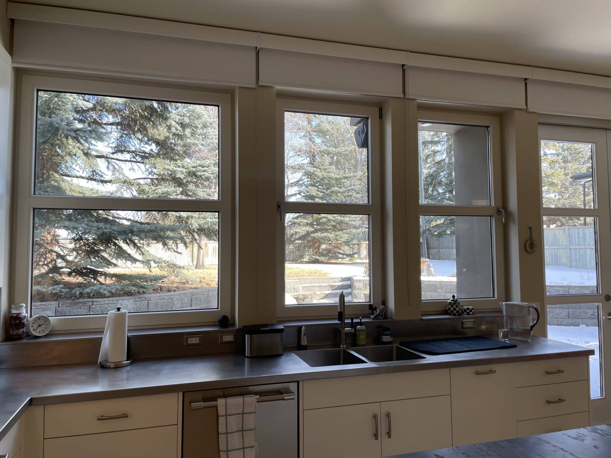 Beautiful kitchen countertop with a window